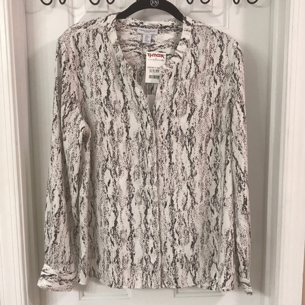 Snakeskin button up blouse